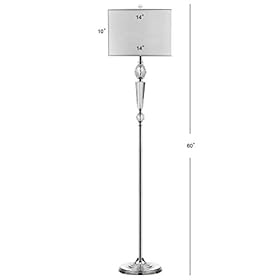 SAFAVIEH Lighting Collection Savannah Clear Crystal/ Chrome 60-inch Living Room Bedroom Home Office Standing Floor Lamp… 31KTfYeWPAL