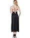 ETAOLINE Women's Black Lace Trimmed Satin Charmeuse Full Length Long Gown,Black,Medium