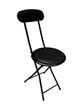 Portable Small Black Folding Chair Padded with Lock Mechanism Easy Storage and Stackable (1)