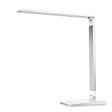 Aptoyu LED Dimmable Desk Lamp with 4 Lighting Modes (Studying, Reading, Relaxing, Sleeping) and 5 Level Dimming, Dual USB Charging Port for Home Office Bedroon Study Relax