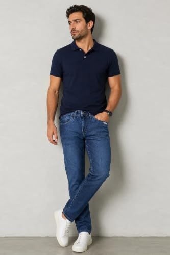 Calça Jeans Masculina Regular Básica Polo Wear Jeans Escuro