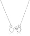 Disney Sterling Silver Minnie and Mickey Mouse Silhouette Pendant Necklace, 18