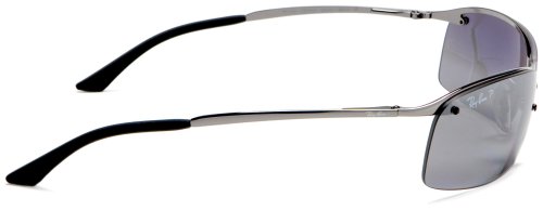 Ray-Ban RB3183 - GUNMETAL Frame POLAR GREY MIRROR SILVER GRAD. Lenses 63mm Polarized