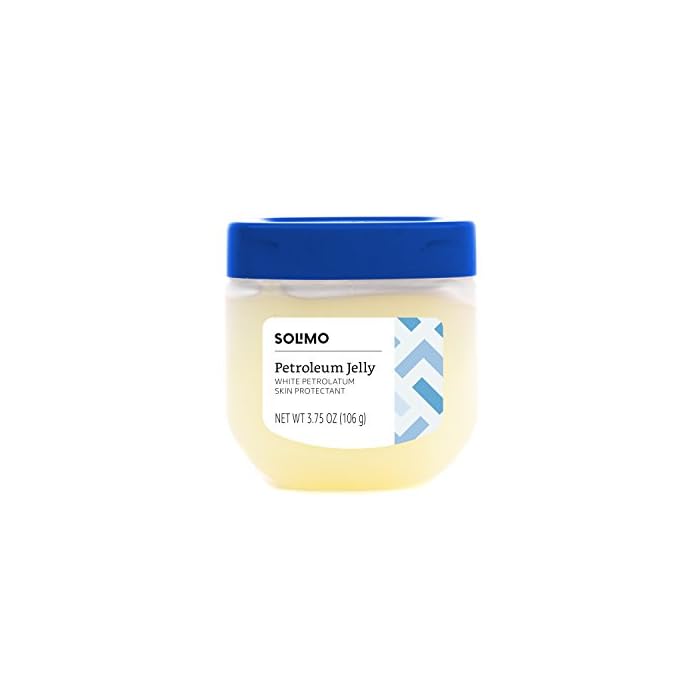 Amazon Brand - Solimo Petroleum Jelly White Petrolatum Skin Protectant, Unscented, 3.75 Ounce