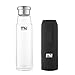 MIU COLOR 24.5 oz Glass Water Bottle - Eco-Friendly Borosilicate Glass, BPA, PVC and Lead Free, Portable with Nylon Sleeve, for Outdoor, Running, Bike, Car, Yoga, Office