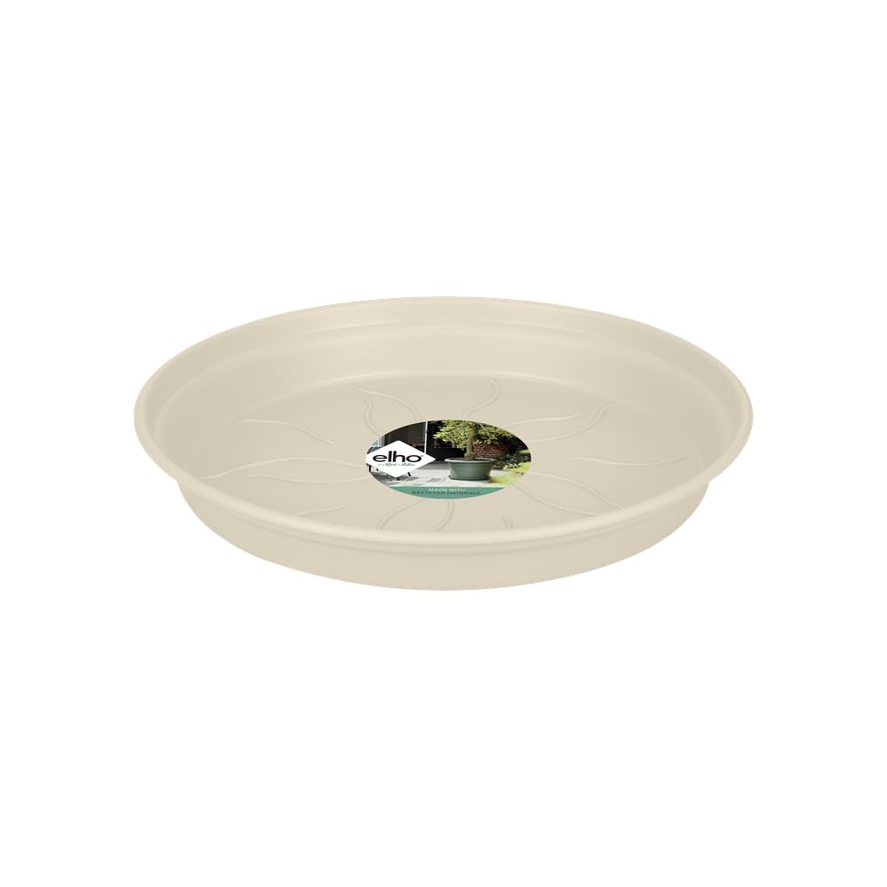 elho Green Basics Saucer 29 - Saucer for Indoor, Outdoor, Grow your Own & Accessories - Ø 29.3 x H 4.2 cm - White/Cotton White