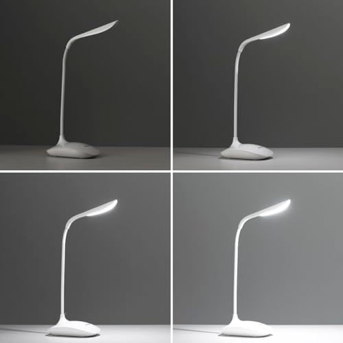 ® Lámpara LED de mesa Lum2go con 3 niveles de intensidad, luz blanca y luz cálida, ideal para mesita de noche, escritorio, sala de estar, oficina y otros espacios.