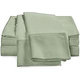 100% Egyptian Cotton Sheet Set - 1000 Thread Count | Hotel Luxury Single Ply - Sateen Weave | Set Includes One Flat Sheet, One Fitted Sheet &amp; Two Pillowcases, Queen, Sage