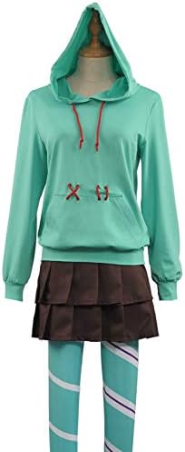 Ralph Breaks the Internet Wreck-It Ralph 2 Vanellope von Schweetz Wreck-it Ralph Cosplay Costume (X-Small, Green Female)