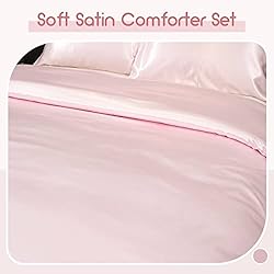 REDKEY Queen Size Cooling Satin Comforter Set Soft