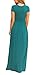 EUOVMY Maxi Dress for Women Acid Blue Large Loose Plain Crewneck Short Sleeves Beach Sundress Wedding Guest Bridesmaid A-line Casual Party Church Vintage Spring Summer Long Dresses with Pockets