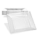 EDGE CLEAR PLASTIC PARTY DISPOSABLE PLATES | 9 Inch Hard Square Wedding Dinner Plates, 20 Ct | Elegant & Fancy Heavy Duty Hard Party Supplies Salad Plates for Holidays & Occasions