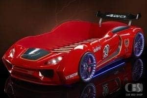 3ft Children's Red V12 TURBO Race Car Bed With Lights & Sound