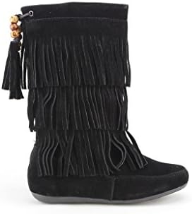 Ositos Kids Girls Bdw16-K Tall Suede Fringe Moccasin Boots