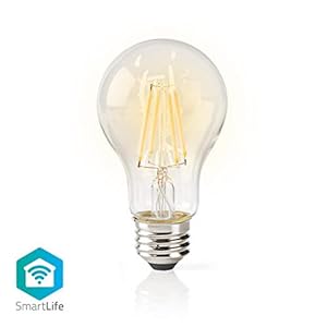 Nedis Dimbare Smartlife gloeidraad lamp – E27 – 500 lm – 5 W – dimbaar wit / warm wit – 2700 K – glas – energieklasse: A…