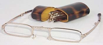 Mini Folding Glasses with Tortoise Shell casem, 2.25 Strength, by American Reading Glasses