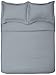 Amazon Basics Lightweight Microfiber 3-Piece Duvet Cover Set with Snap Buttons, King, Dark Grey, Solid
