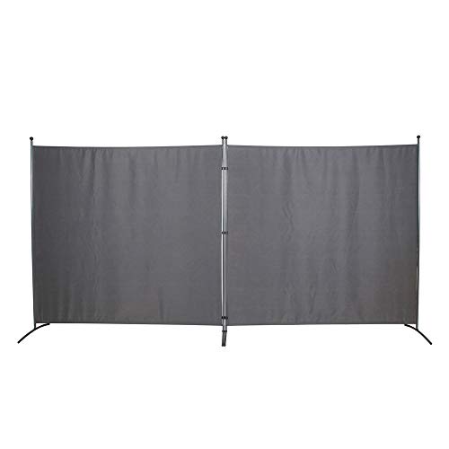 STEELAID Room Divider Office Partition Classroom and Dorm Privacy Screen Double Unit (Grey) Combined Dimensions 142" W X 72" H - Thumbnail 4