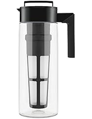 Takeya 10311 Patented Deluxe Cold Brew Iced Coffee Maker with Airtight Seal & Silicone Handle, Made in USA, 2-Quart, Black BPA-Free Dishwasher-Safe