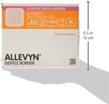 ComfortCare: ALLEVYN Gentle Border 10cm x 10cm x10 Adhesive Foam Dressing for Gentle Wound Healing, White, 10cm x 20cm Dressing x 10 - Image 4
