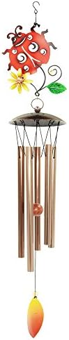 Hengzhe Wind Chimes, Outdoor Garden and Home Decor, Elegant Metal Design Windchimes with Soft, B Pentatonic Scale, Beautiful Wind chime (ladybug)