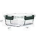 M MCIRCO [5-Pack,30 Oz Glass Meal Prep Containers 2 Compartments Portion Control with Snap Locking Lids Glass Food Storage Containers, Microwave, Oven, Freezer and Dishwasher