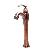 Antique Copper Finish Bathroom Sink Faucet Single Hole Mixer Taps Single Lever Handle Tall Swivel Curve Spout Kitchen Sink Faucet (# 3)