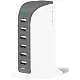 Aduro 40W 8A 6-Port USB Desktop Charging Station Hub Wall Charger for Tablets and Smartphones with Smart Flow Technology (Grey)