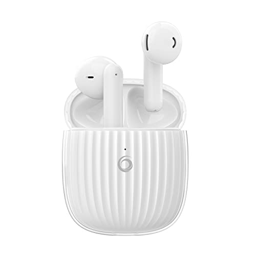 GIEC Wireless Earbuds Noise Cancelling Bluetooth Stereo Earphones in Ear Headphones IP55 Waterproof Bluetooth Earbuds Crystal-Clear Treble Booming Bass Wireless Headset, White