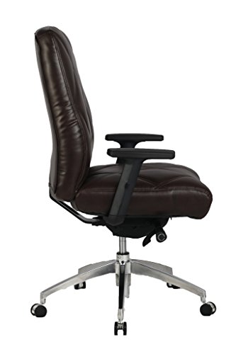 VIVA OFFICE Diamond Pattern High Back Bonded Leather Office Executive Chair Adjustable Armrest, Black