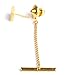 BG Square Textured Gold & Silver Tone Men's Tie Tack