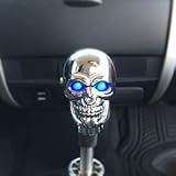 EASY4BUY ® Alloy 3D Skull Head Blue Eye LED Light Car Manual Gear Shift Knob Shifter Lever.