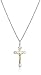 Sterling Silver Two-Tone Ornate Crucifix Cross Pendant Necklace , 22