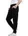 uxcell Men's Running Jogger Pants Basic Training Drawstring Sweatpants Trousers with Pockets Black 32-34