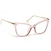 WearMe Pro - New Elegant Oversized Clear Cat Glasses (Pink Frame, 52)