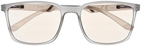 Visionkr Large Frame Computer Glasses Blue Light Filter Reading Eyeglasses Women Men, 1.25, Grey Frame