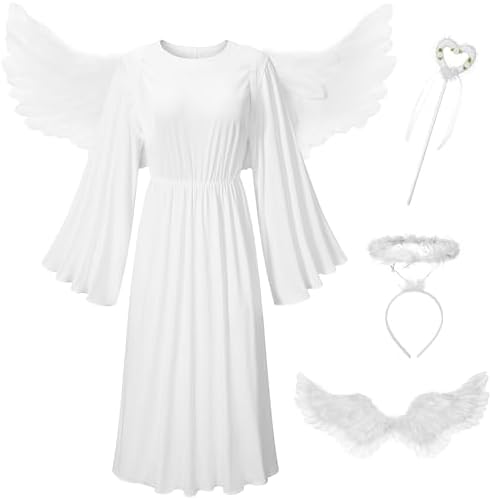 Amazon.com: Cutecrop 4 Pcs Angel Costume Set Include Angel Feather