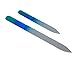 2 Piece, Genuine Czech, Etched, Crystal Glass, Manicure Nail File Set With Protective Carry/Storage Tubes (Small (3.5