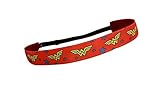 RAVEbandz! Women’s Adjustable Elastic Headbands (Wonder Woman- Superhero) Fashion Workouts - Non Slip Velvet Lined 1 inch (Exclusive Wonder Woman Vintage)