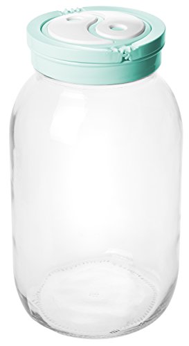 Modern Durable Glass Water Jug, Beverage and Food Storage Container with Lid, Large, 3 Liters (Random Color)