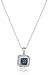 Amazon Essentials Sterling Silver Blue Diamond Square Pendant Necklace, 18