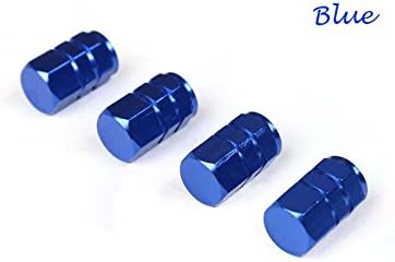 DMTRADE Stylish Trendly Amazing 4X Tyre Dust Valve Stem Cap Cover Durable Easy To Use Blue