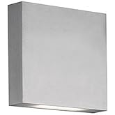 Kuzco Lighting Mica 6" All-terior Up Down Wall Light | Brushed Nickel | Frosted Glass | Modern LED Indoor Outdoor Wall Sconce