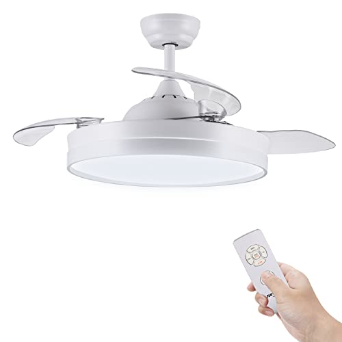 Retractable Ceiling Fan, Newday 42 inch Bladeless Ceiling Fan with