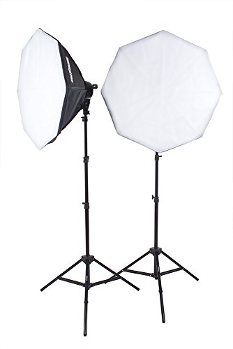 StudioPRO (Set of 2) 6000W Continuous Bright Lighting Kit for Portrait Photography, Photo & Video Shoots - Includes (2) 32" Octagon Softbox & Light Stands, (2) 7-Socket Heads & (14) 85W 5500K Light Bulbs