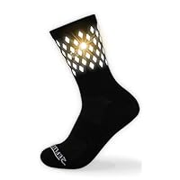 High Reflective Cycling and Running Socks - Night Safety (XL, Black) Lightweight-Summer Use