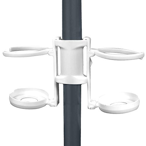 Titan 7 Foot Beach Umbrella with Sand Anchor. Tilting 2 Piece Design. Bundle Includes Cup Holder, 4 Prong Hanging Hook, Corkscrew Anchor, 2 Waterproof Phone Cases, and Carrying Bag. - Thumbnail 2