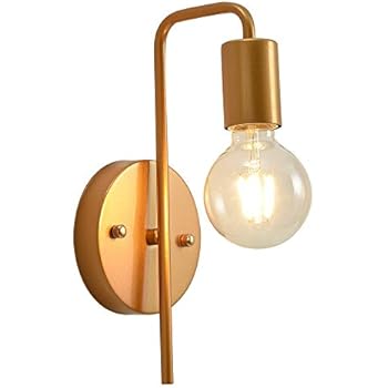 Cotulin Mid Century Modern Gold Metal Wall Sconce Black Wall Lamp