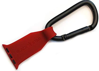 Black Star Wearable Watch Fob Carabiner Compatible with All Apple Watch Versions 1-4 (38 mm- 44 mm) (Red, 44mm)