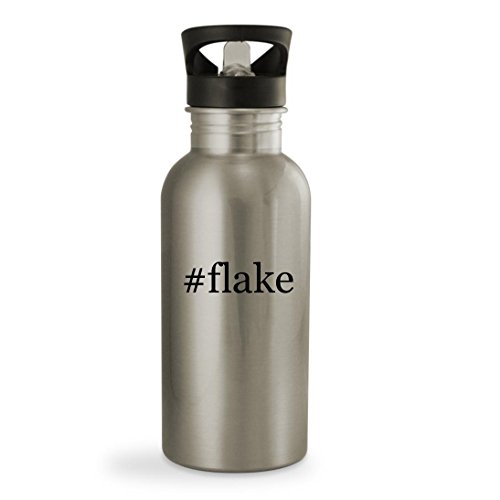 #flake - 20oz Hashtag Sturdy Stainless Steel Water Bottle, Silver